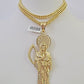 10K Franco Chain Saint Reaper Pendant Charm Necklace 20"-26" 5mm Gold SET Yellow