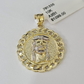 Real 10K Jesus Head Pendant Cuban Yellow Gold Charm Genuine