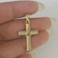 10k Rope Chain Jesus Cross Pendant 18"-26" Set Charm Necklace Yellow Gold