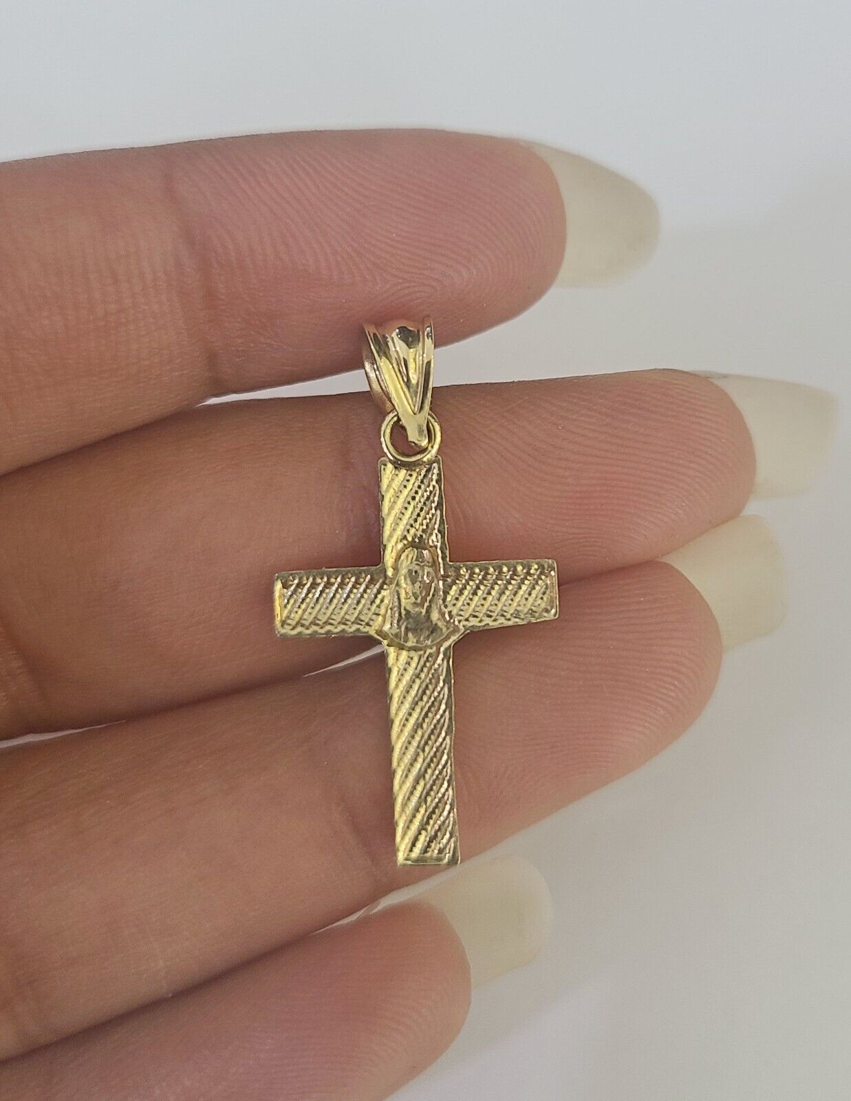 10k Rope Chain Jesus Cross Pendant 18"-26" Set Charm Necklace Yellow Gold