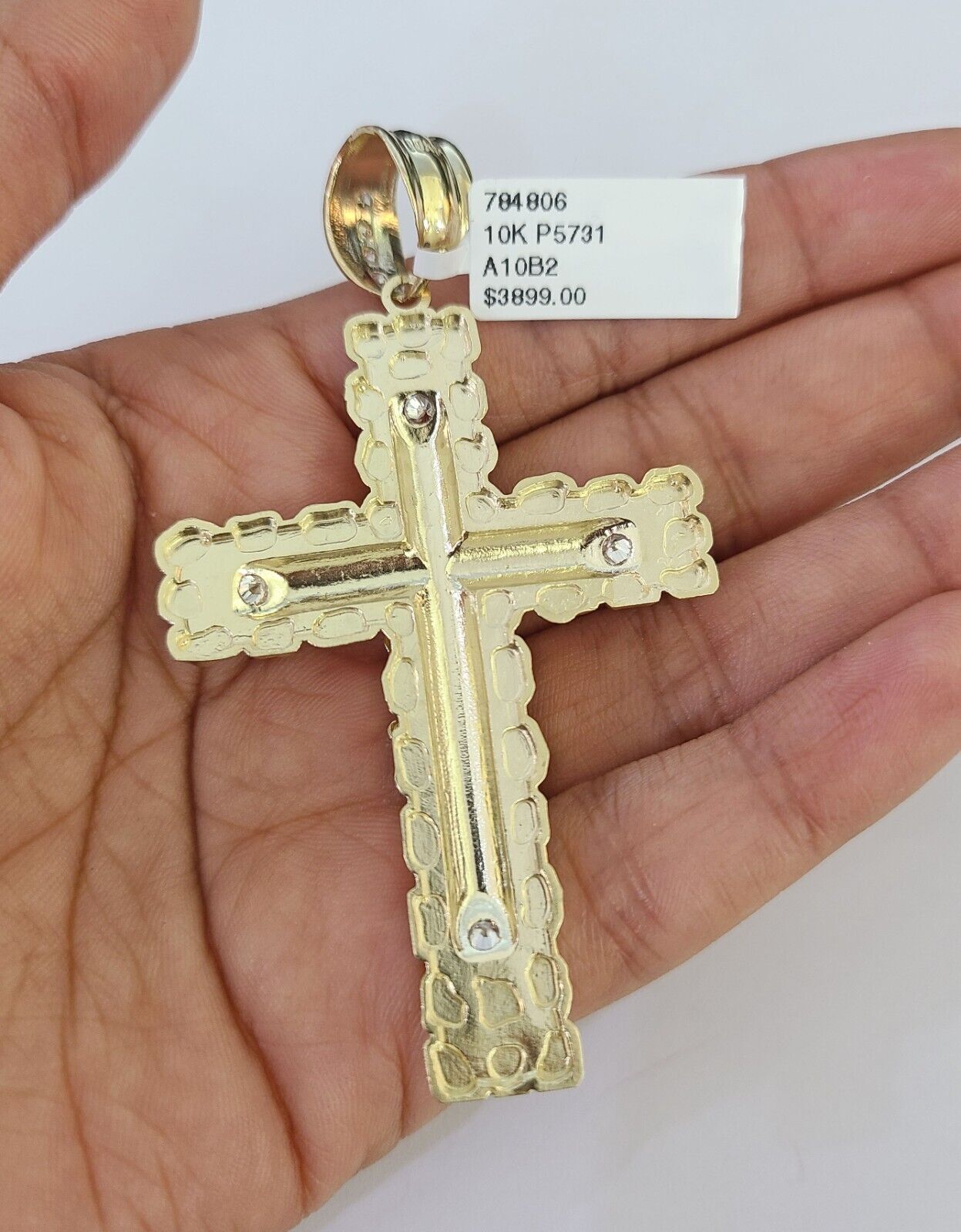 10K Franco Chain Jesus Cross Pendant Charm Necklace 20"-26" 5mm Gold Yellow SET