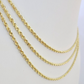 10k Solid Real Rope Chain Necklace 4mm 18"-30" Yellow Gold Men Women Genuine