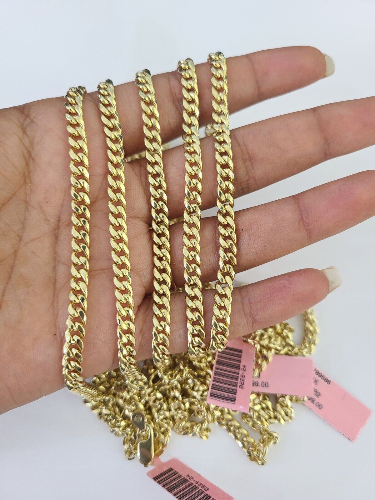 14k Gold 5mm Miami Cuban Link Chain Yellow Gold Necklace 18"-30" Inches Real