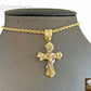 10k Gold Men Cross Charm Pendant Miami Cuban Rope Chain 20 22 24 26 Inch