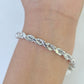 Real 10K Rope Bracelet White Gold 5mm 8Inches Lobster Lock Unisex  Genuine