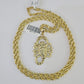 10k Solid Rope Chain Scorpion Charm Set 4mm 20"-28" Necklace Gold Yellow