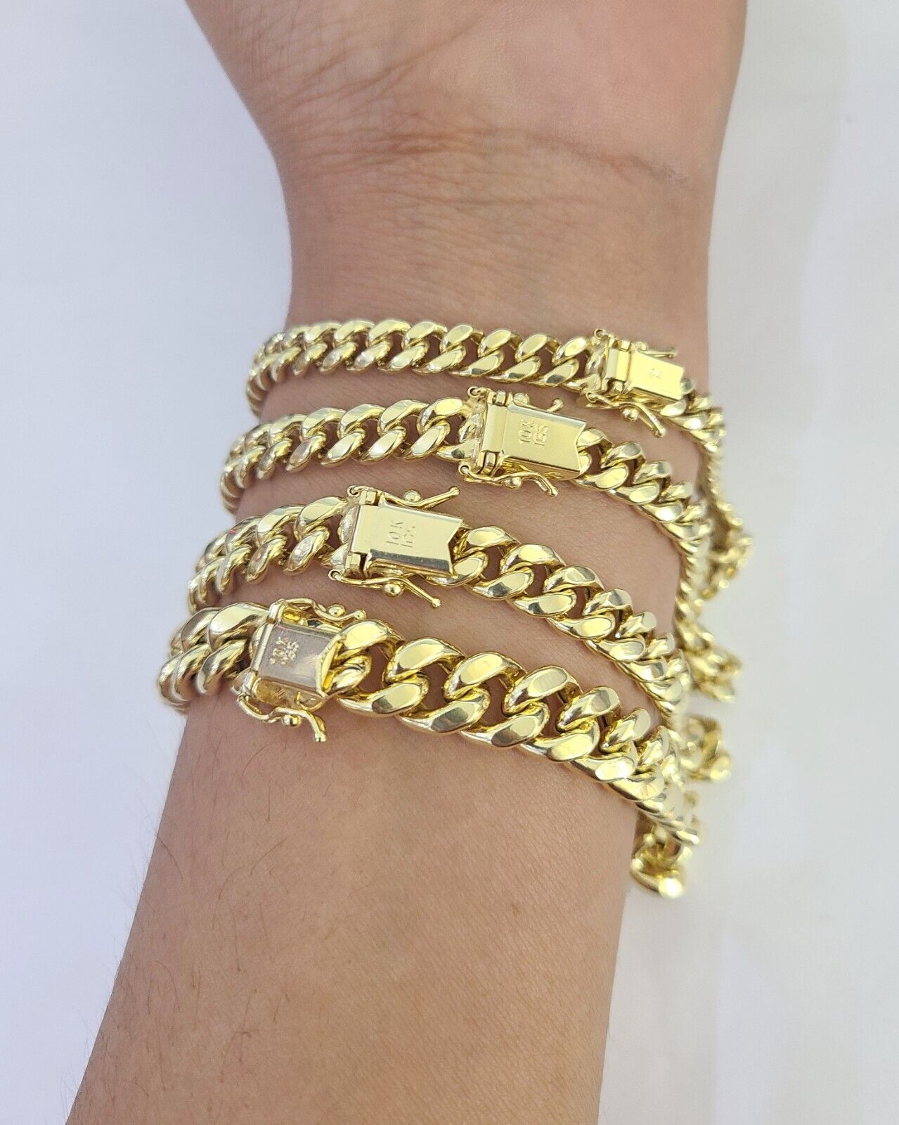 Real 10k Gold Miami Cuban link Bracelet 6mm-9mm 7"-9" 10kt Yellow Gold
