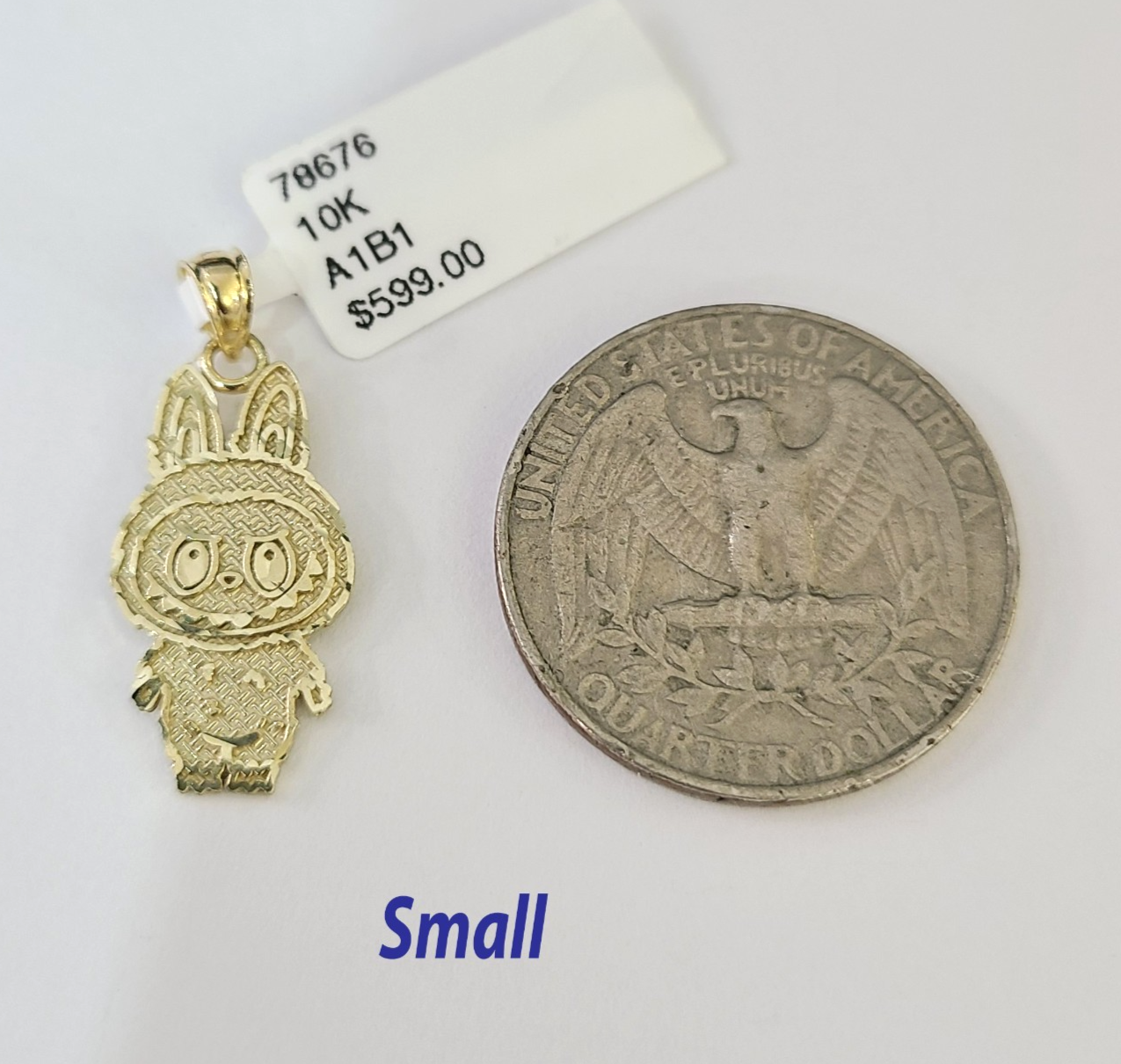 10k Cartoon Monster Charm Pendant Men Women 10kt Real Yellow Gold