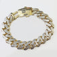 10K Yellow Gold Royal Monaco Cuban Bracelet 11mm Diamond Cut 7.5 Inch (L)