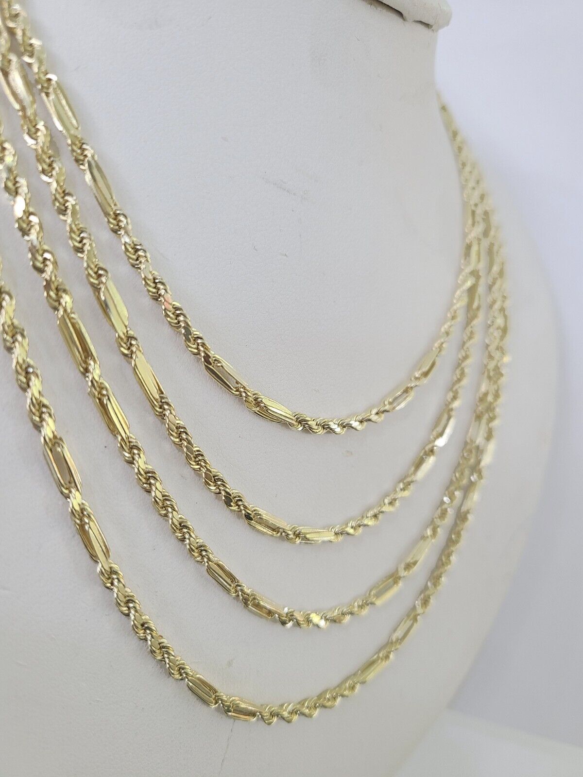 Real 10k Milano Rope Chain Necklace Yellow Gold 3mm 18" 20" 22" 24" Genuine