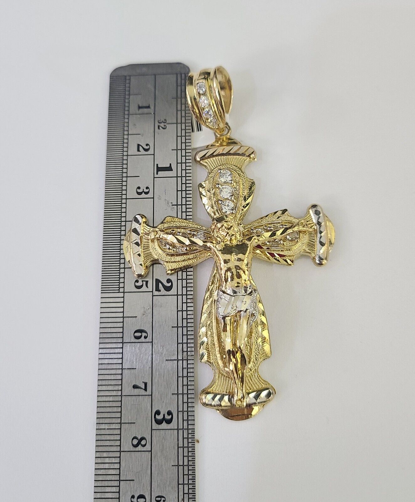 Real 10k Rope Chain Jesus Cross Charm Set 8mm 20"-30" Inch Necklace Yellow Gold