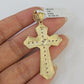 Real 10k Rope Chain Jesus Cross Charm Necklace Pendant Set 5mm 20"-30" Inch Gold