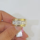 Real 14k Yellow Gold Diamond Ring Lab Created Mens Engagement Wedding Male