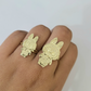 10k Cartoon Monster Ring Yellow Gold Women Men Real Genuine