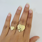 10k Nugget Ring Yellow Gold Women Men Real Genuine