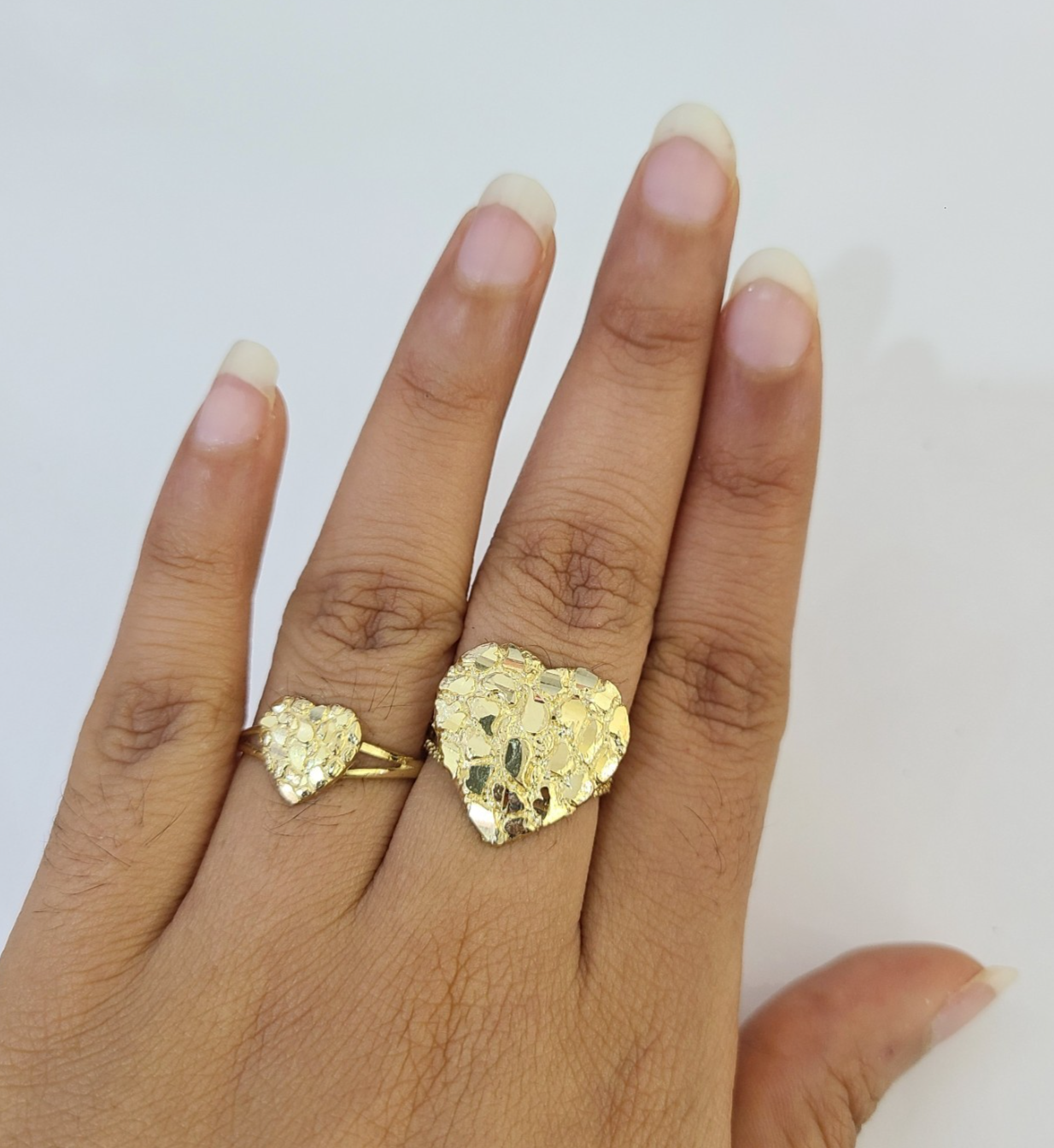 10k Nugget Ring Yellow Gold Women Men Real Genuine