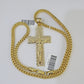 10K Gold Franco Chain Cross Charm Length 18-26 inches 3mm REAL Yellow