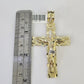 10K Franco Chain Jesus Cross Pendant Charm Necklace 20"-26" 5mm Gold Yellow SET