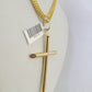 10K Gold Franco Chain Jesus Cross Charm Pendant 20-26 inches 2.5mm REAL Yellow