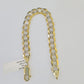 Real 10K Cuban Curb Link Bracelet Yellow Gold Diamond Cut 8mm 7" Inch