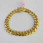 Real 14k Solid Miami Cuban Link Bracelet Gold 10mm 8.5" Box Lock 14kt Yellow