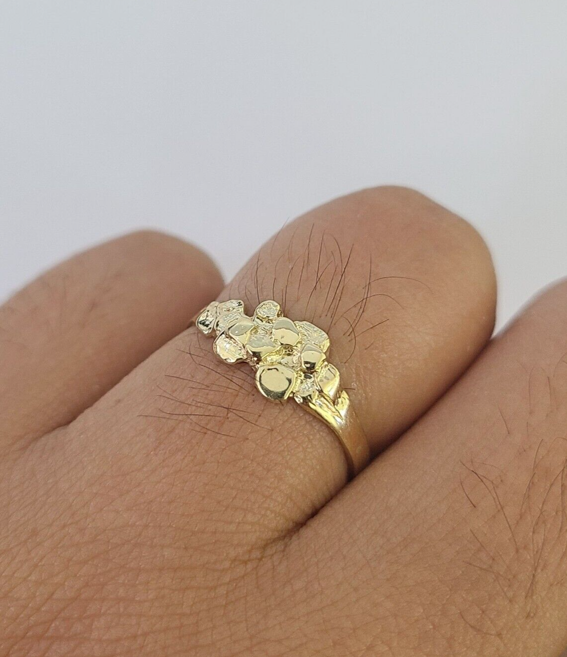 Real 10k Nugget Ring Yellow Gold Casual Ring 10kt Genuine