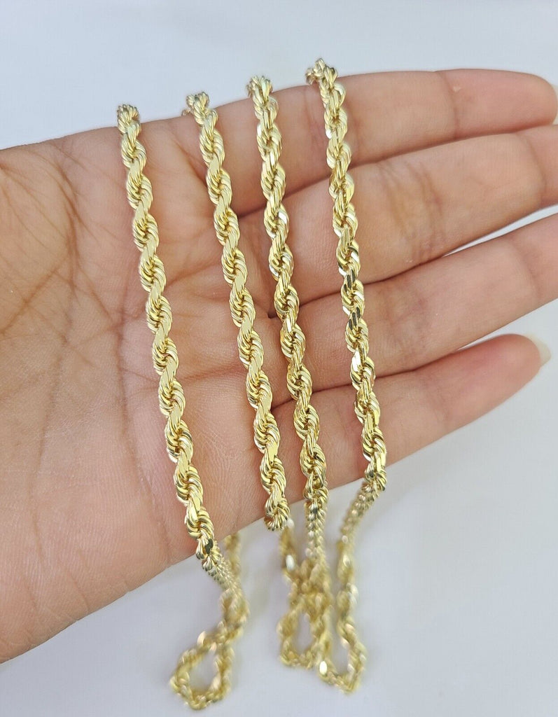 14k Rope Chain Solid Yellow Gold 3mm 18