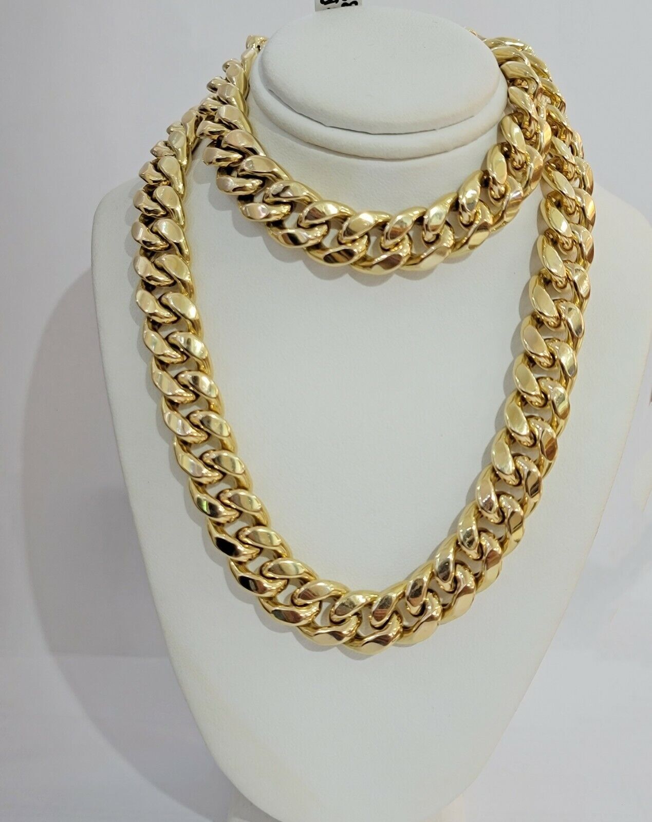 10k 15mm Miami Cuban Link Chain Necklace Yellow Gold 22-26 Inch Mens SOLID 10kt