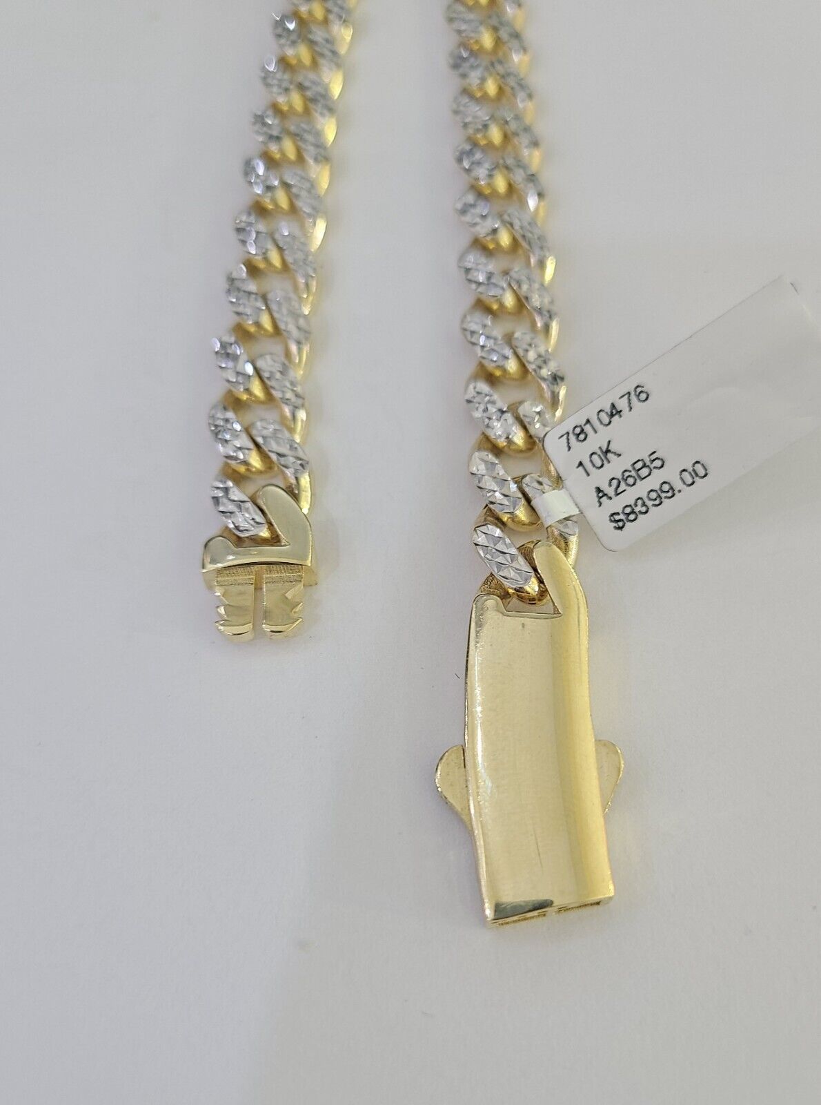 Real 10k Royal Monaco Chain 8mm Diamond Cut 22 inches Yellow Gold Necklace