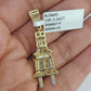 10k Miami Cuban Chain Plug Socket Charm Diamond Set 4.5mm 20"-28" Necklace Gold