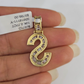 10k Yellow Gold Diamond S Charm Pendant Initial Alphabet Letter Real Genuine ENd