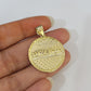 10k Aztec Calendar Charm Pendant Men Women 10kt Real Yellow Gold