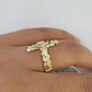 REAL 10K Gold Jesus Cross Nugget Ring Band Style Rings 10Kt Yellow