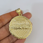 Real 10k Aztec Calendar Charm Pendant Men Women 10kt Yellow Gold