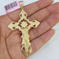 14K Franco Chain Jesus INRI Cross Pendant Charm Necklace 20"-26" 4mm Gold