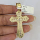 10K Gold Franco Chain Jesus Cross Charm Pendant 20-26 inches 2.5mm REAL Yellow