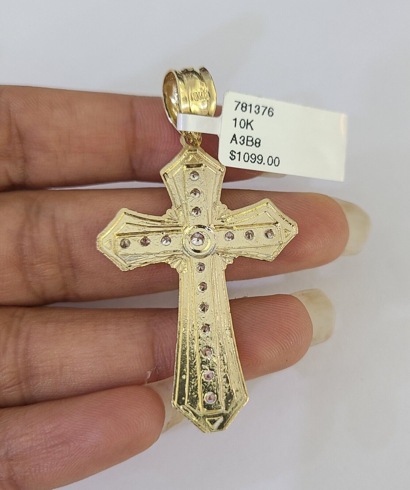 10K Gold Franco Chain Jesus Cross Charm Pendant 20-26 inches 2.5mm REAL Yellow