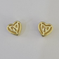 10k Heart Diamond Earrings Real Screw-Back Women Men Studs Yellow Gold