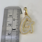 10k Yellow Gold Diamond G Charm Pendant Initial Alphabet Letter Real Genuine