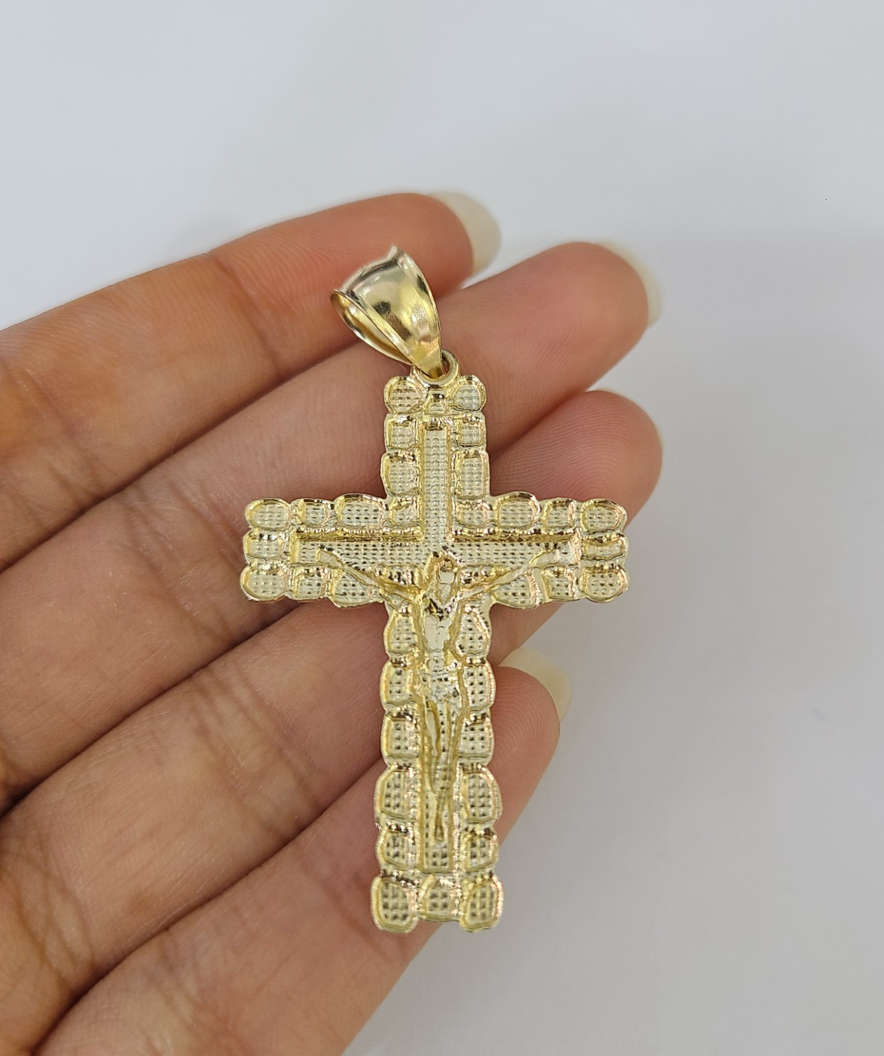Real 10k Rope Chain Jesus Cross Charm Necklace Pendant Set 5mm 18"-28" Gold