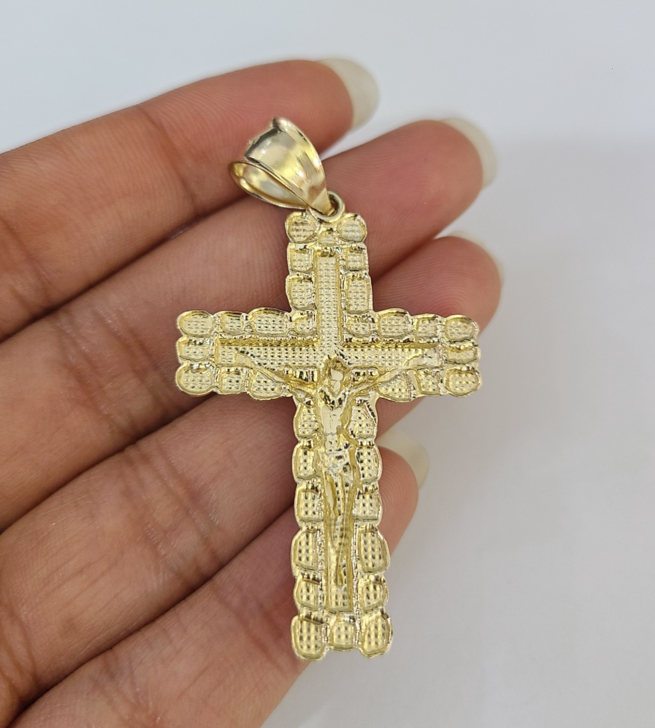 10k Milano Rope Chain Jesus Cross Charm Necklace SET 5mm 18"-28" Pendant
