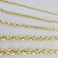 Real 10k Solid Gold Rope Chain Necklace 2.5mm-7mm Men Women Yellow 10kt