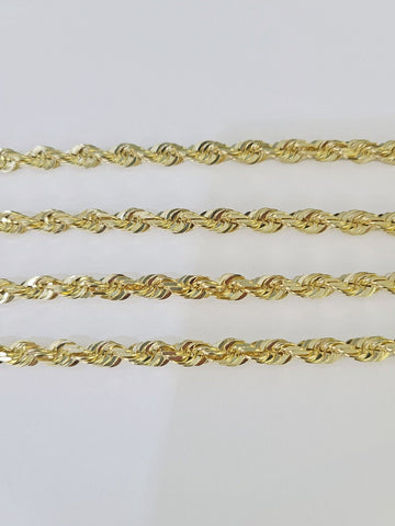 10K Real Solid Rope Chain Yellow Gold Necklace 6mm Length 18" 20" 22" 24" 26"