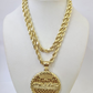 Real 10k Gold Rope Chain Last Supper Nugget Necklace Pendant Set 4mm 18"-28"