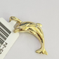 10K Real Dolphin Charm Pendant Yellow Gold 1" Genuine