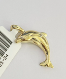 10K Real Dolphin Charm Pendant Yellow Gold 1" Genuine