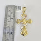 10K Franco Chain Jesus Cross Pendant Charm Necklace 20"-26" 3mm Gold Yellow SET