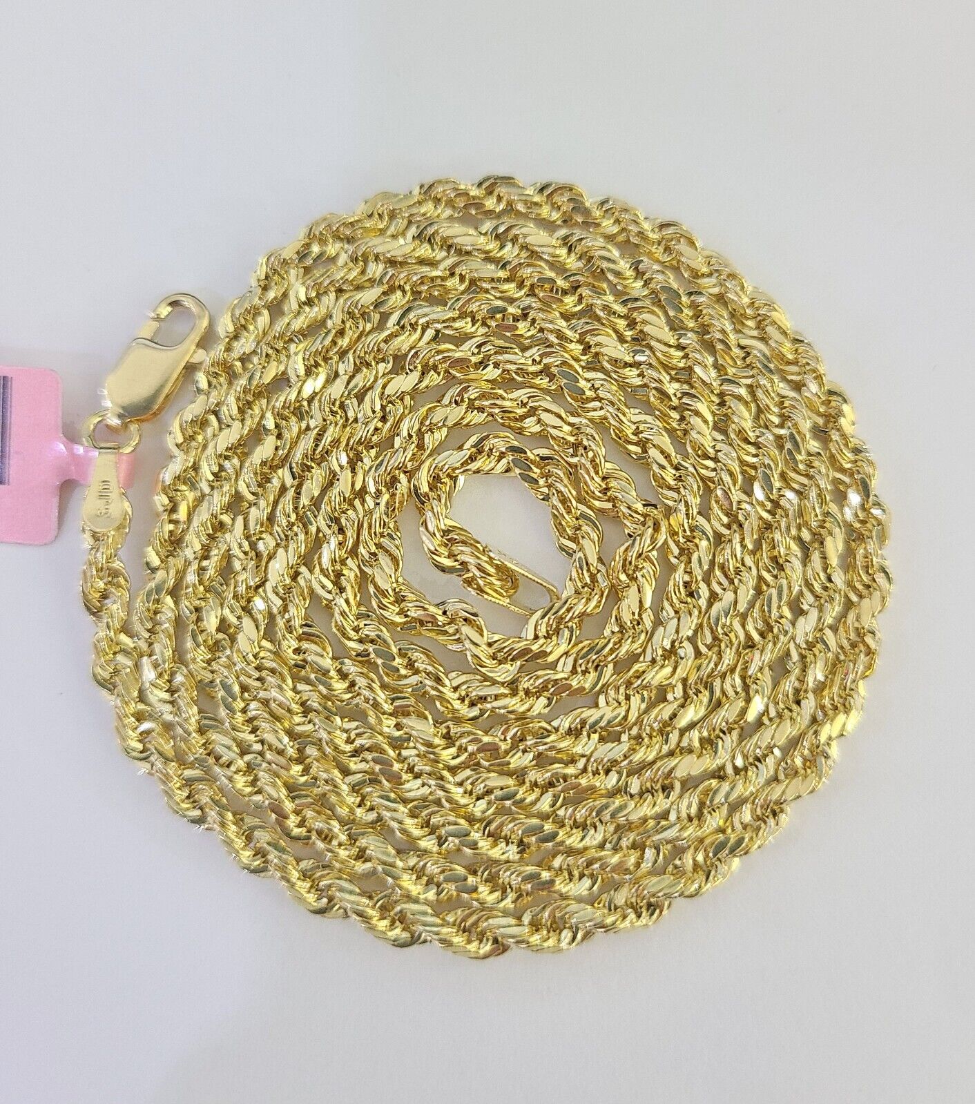 14k Real Rope Chain Necklace 3mm 18"-26" Inch Yellow Gold Men Women Genuine