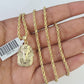 10k 2.5mm Rope Chain Pharaoh Pendant 18"-30" Yellow Gold Set Charm Necklace