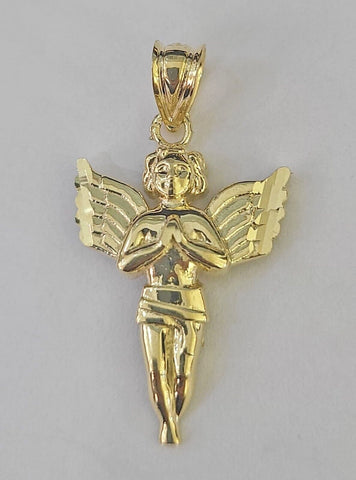 10K Real Praying Hands Charm Pendant Yellow Gold Genuine